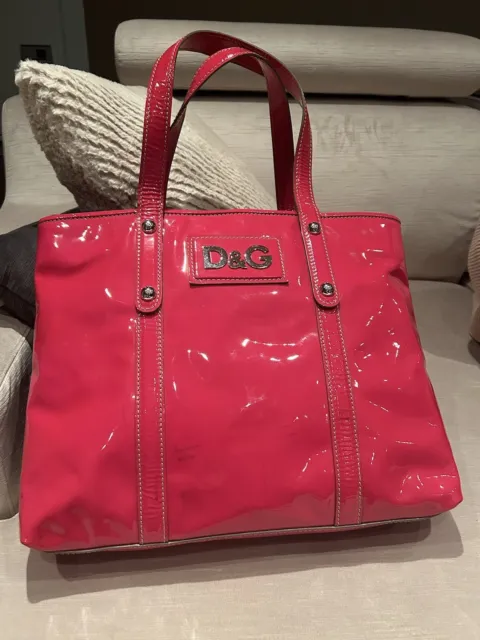 Dolce & Gabbana Hot Pink Patent Leather Estelle Tote