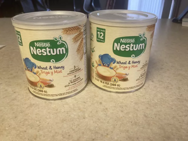 NESTLE Nestum Wheat & Honey Instant Cereal 10.6 oz. Canister (2 Cans) 12 Months
