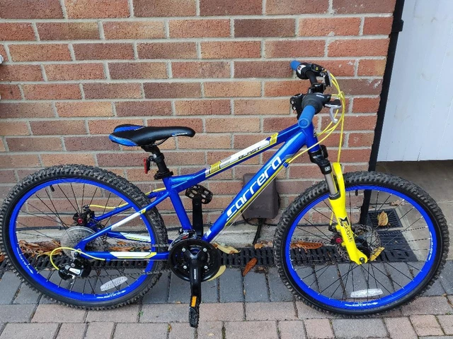 IMMACULATE BOYS CARRERA Blast Mountain Bike Blue Yellow 24 Inch