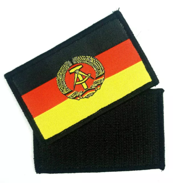 2 x Deutschland DDR Demokratischen Republik Flagge Fahne Aufnäher Patch Klett