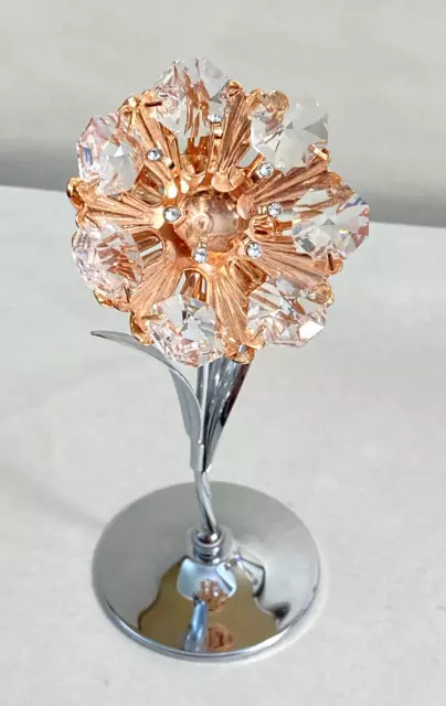 Matashi Chrome & Rose Plated Crystal Studded Sunflower Figurine Tabletop