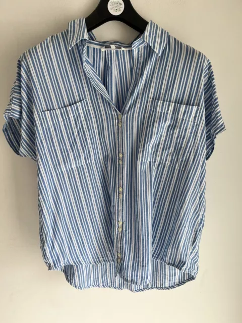 Ladies Next Cotton Blue Stripe Shirt, Casual, Lightweight, Size L 🍃charity🍃