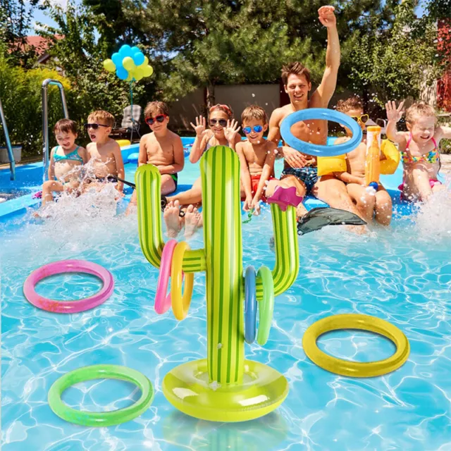 Schwimmbecken Aufblasbares Kaktus-Ring-Wurfspiel-Set Schwimmendes Spie.EL