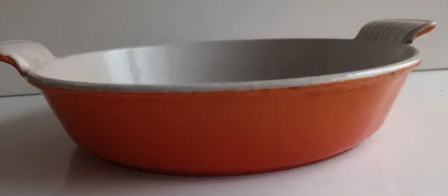 Gratin Dish Cousances Le Creuset Style French Cast Iron Enamel 22cm Round Orange