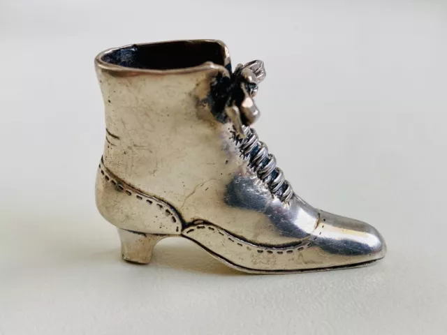 Vintage Miniature Silver 800 Figure Statue Boot Shoe Marked Italy 52.5 gr