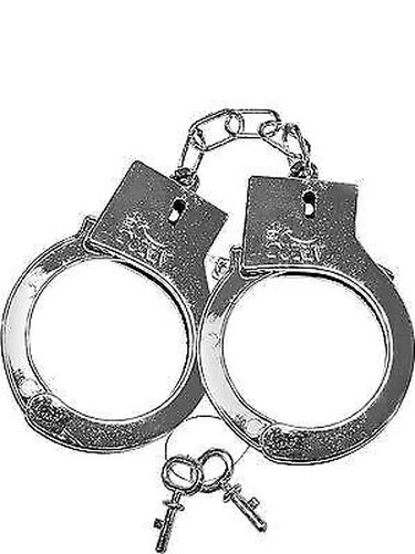 Police Poliziotti Ladri Manette + Chiave Adulti Metallo Accessorio Vestito