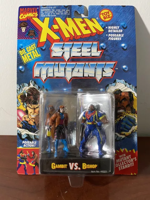 NEW X-Men Steel Mutants Action Figures GAMBIT vs. BISHOP Die Cast Metal NIP NOS