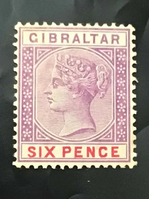 Gibraltar stamp QV 1898 6d violet & red MH