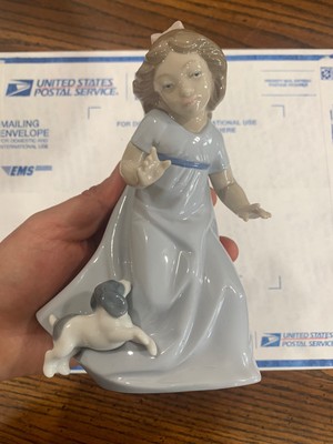1987 NAO by Daisa Handmade in Spain Figurine Adorable Girl with Dog