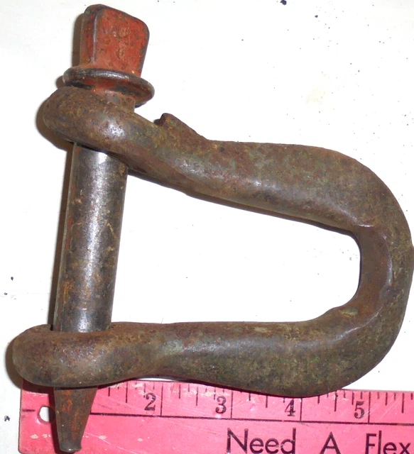 ANTIQUE IRON CLEVIS U HOOK W/PIN,  KK-4925-B,  Steampunk Repurpose. Unique