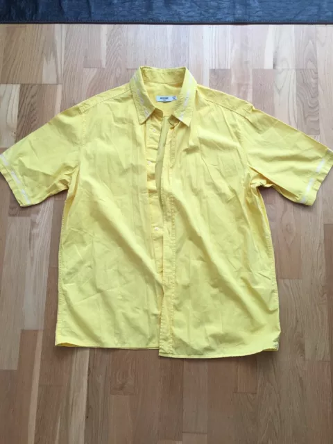 Camicia gialla gialla in buone condizioni originali Moschino jeans manica corta taglia XL