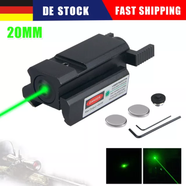 Grün Laser Sight Laserpointer für Hunting Gewehrgriffe 20mm Picatinny Rail Akku