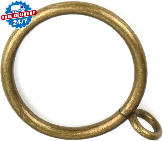 1 1 2 Inch Antique Brass Curtain Rings with Eyelets Curtain Rods Set of 30 PCS