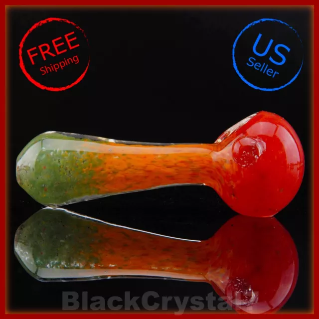 4.5 in Handmade Thick Heavy Vibrant Rasta Frit Tobacco Smoking Bowl Glass Pipes