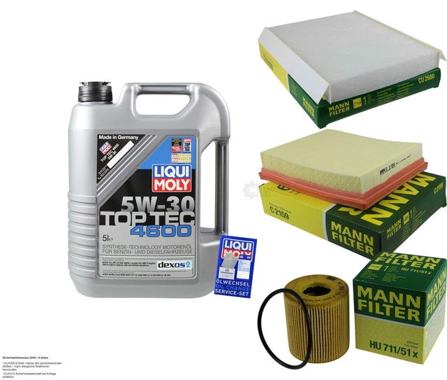 Pacchetto di ispezione Set di filtri con Energy 5W-30 5L, filtro aria