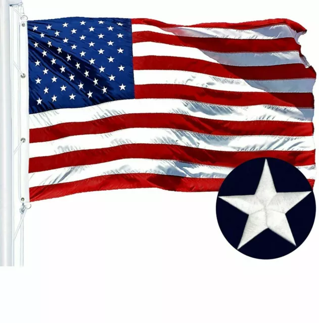 2x3 3x5 4x6 5x8 6x10 ft Cotton USA American Flag Embroidered Stars Sewn Stripes
