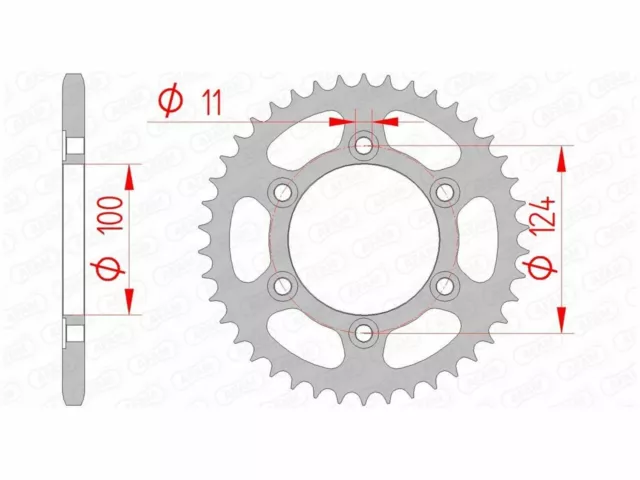 Couronne AFAM 46 dents acier standard pas 520 type 50602 ( Sports motorisés ) -