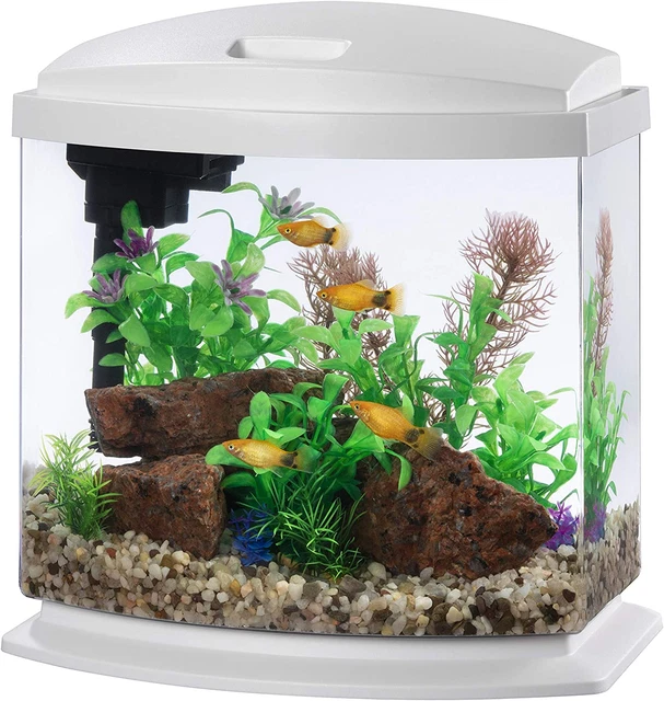 LED Minibow Aquarium Kit with Smartclean Technology, White, 2.5 Gallon