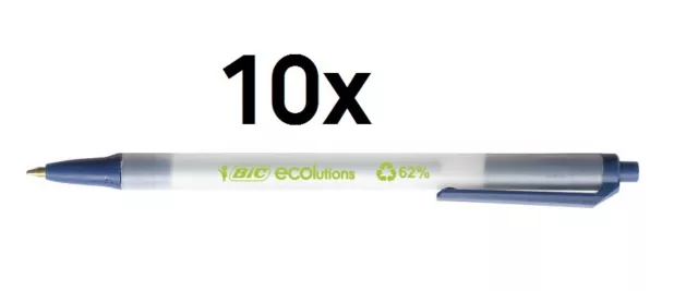 10 x BiC® Druckkugelschreiber Kugelschreiber Ecolutions Clic Stic 0,4 mm blau
