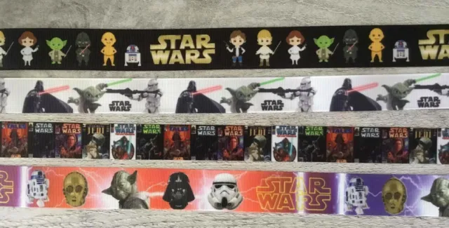 Star Wars Grosgrain Ribbon All Designs Sold by 2M - Craft - Cake - SENT TRACKED