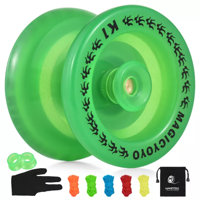 Unresponsive  for Kids Yo-Yo Ball with 5 Replacement Strings Glove T0L4