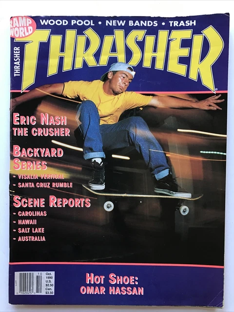 VTG THRASHER SKATEBOARDING Magazine OCTOBER 1990 Eric Nash Omar Hassan