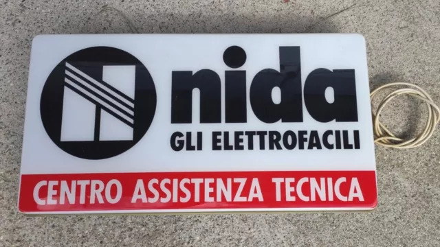 Insegna luminosa vintage anni 80 CENTRO ASSISTENZA TECNICA NIDA