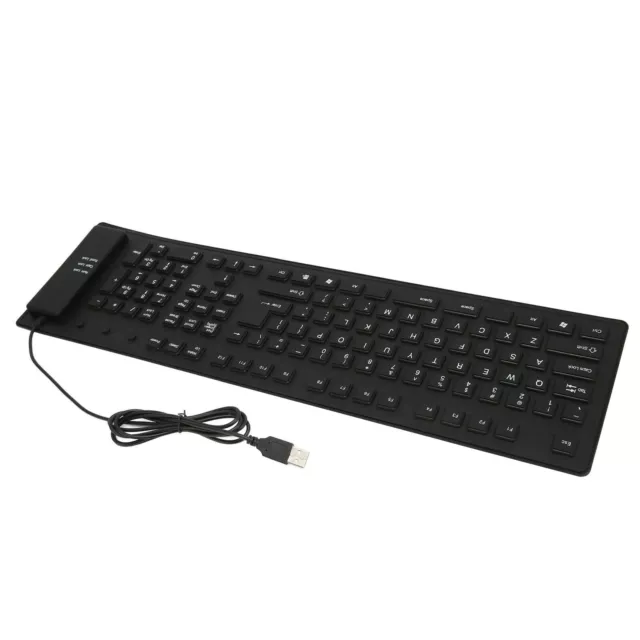 109-Key Foldable Silicone Keyboard Quiet Waterproof USB Wired Flexible Keyboards