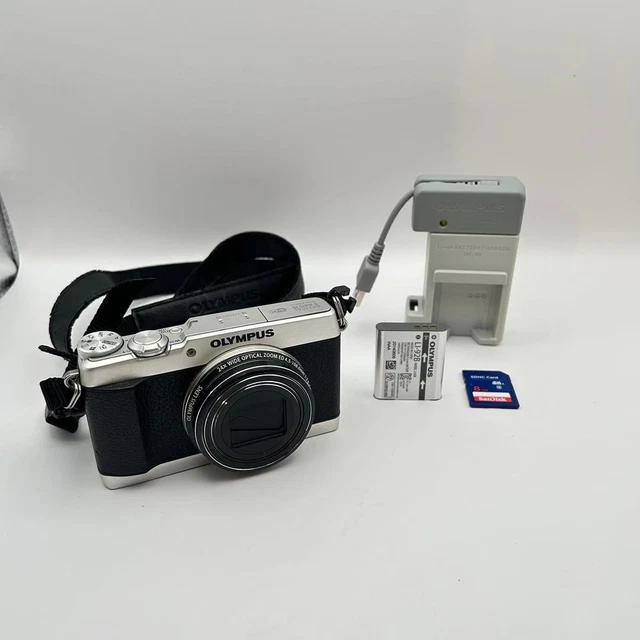 OLYMPUS STYLUS SH-3 Silver 16MP 24x Zoom Digital Camera w/ Battery