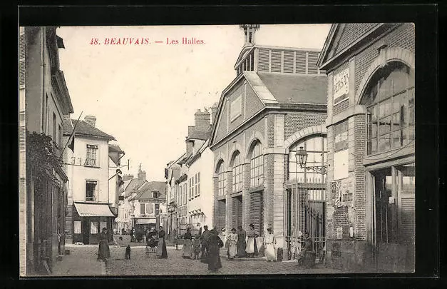 CPA Beauvais, Les Halles 1908