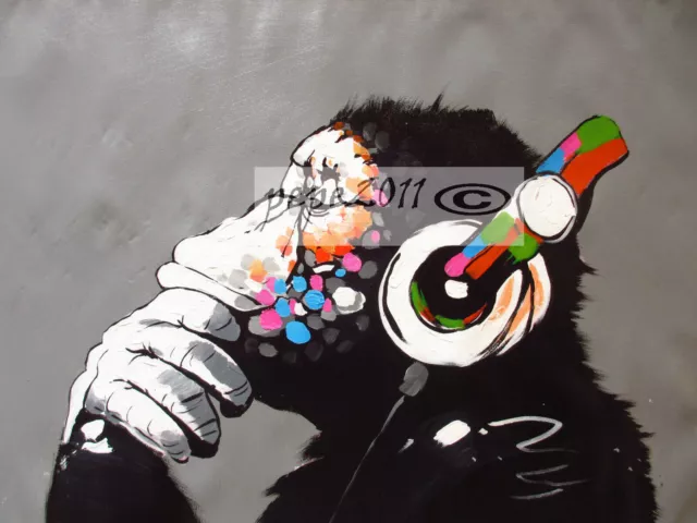 CANVAS Street Art Print DJ MONKEY chimp PAINTING  wall decor 3