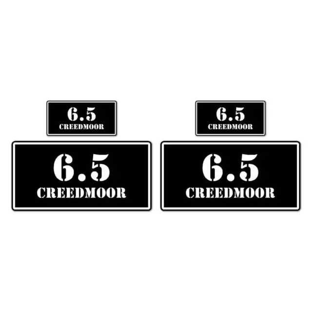 6.5 Creedmoor Ammo Box Set, Vinyl Decal Sticker, 2@ 1"x2" & 2@ 2"x4", #8420