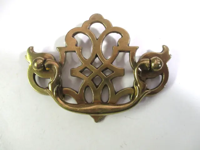 Belwith Chippendale Drawer Drop Bail Pull Handle Brigh Polished Brass 3" Centers
