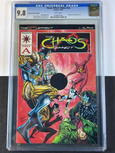 Chaos Effect: Alpha RED CGC 9.8 Near Mint/Mint Valiant 1994 RARE Low Print Run!
