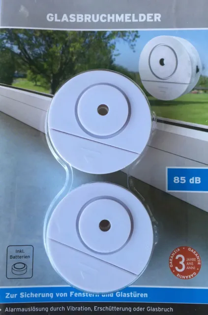 2 detectores de rotura de vidrio alarma de ventana ventana puerta alarma protección antirrobo sistema de alarma