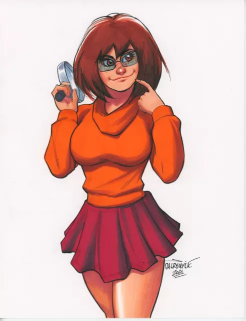 Velma Scooby Doo mystery comic art sexy horror 11x17 cartoon print Dan  DeMille