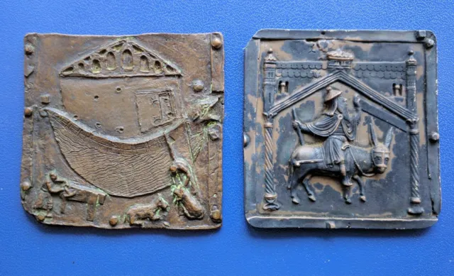 Due Formelle in bronzo Dal portale di S.Zeno in Verona cm.6x6