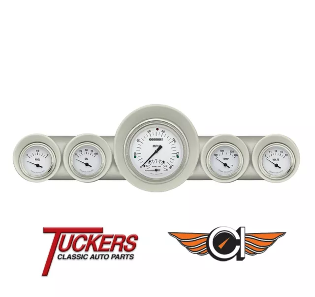 1959-60 Chevy Impala Car White Hot Gauge Pkg Tach Classic Instruments CH59WH65