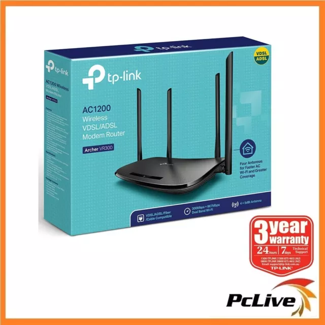 `NEW TP-Link Archer VR300 1200 Mbps Wireless VDSL ADSL NBN Modem Router AC 1200