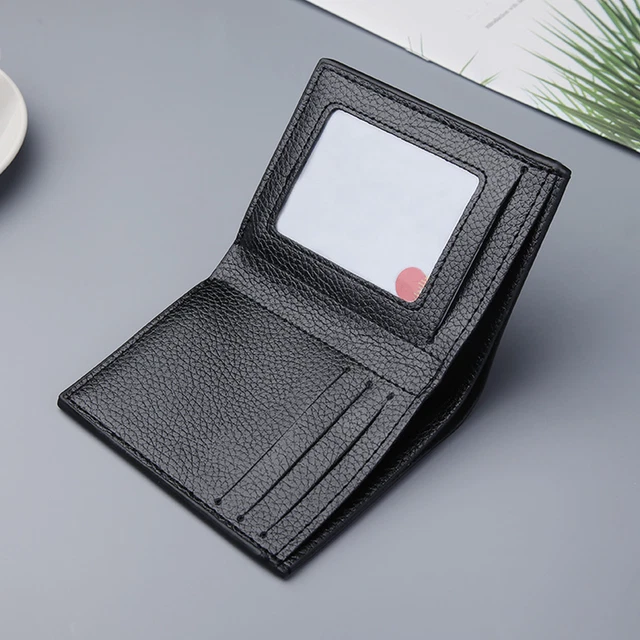 SLIM WALLET THIN Card Holder Matte Faux Leather Short Wallet Male Purse