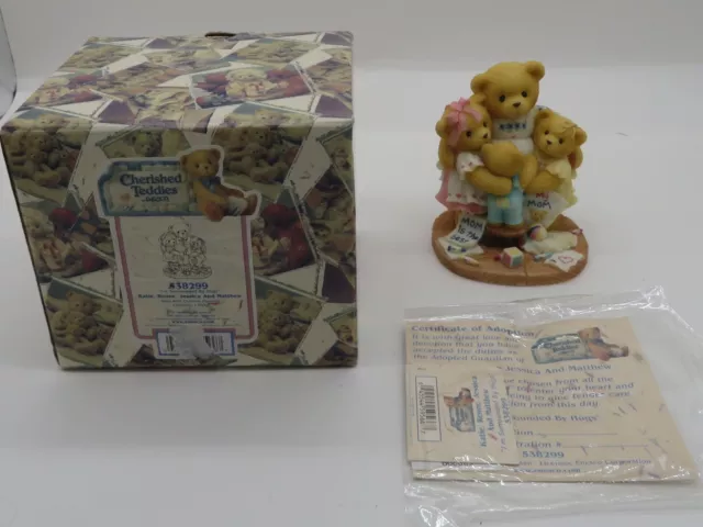 1998 Cherished Teddies Bear Katie  Renee Jessica and Matthew #538299 COA