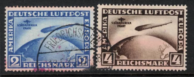 1930 Germany Scott C38-9 Used Graf Zeppelin South America Flight Stamp Set