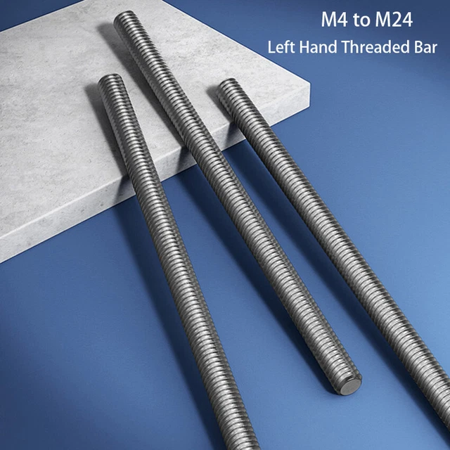 LEFT HAND THREADED Bar Stud Rod A2 Stainless Steel M4 M5 M6 M8 M10 M12 ...