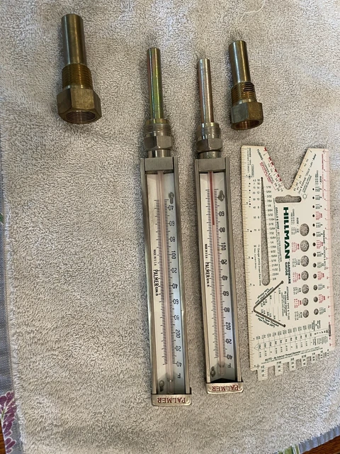 Palmer Thermometer 30-240 Fahrenheit Industrial Boiler Vintage USA Metal