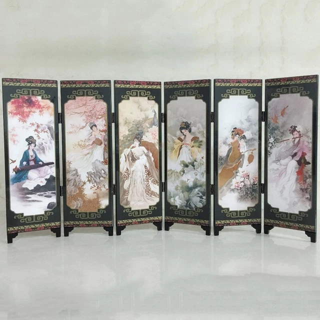Separador de partición plegable chino oriental divisor de pantalla de habitación 48*24*0,6 cm