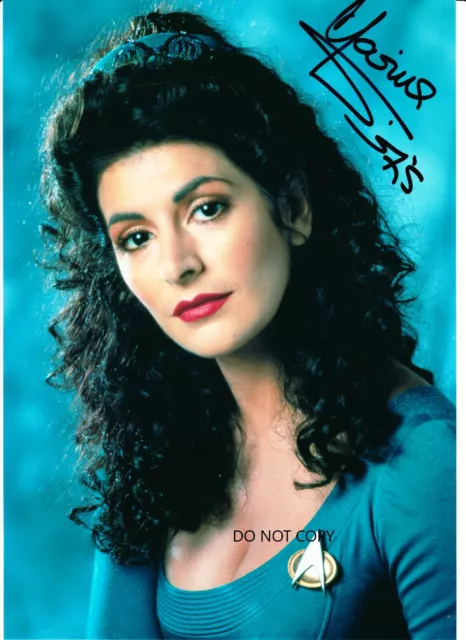MARINA SIRTIS, "Star Trek" A4 autograph signed photo