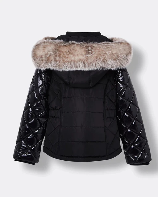 Cappotto imbottito River Island mini bambina manica lucida età 18-24 mesi 2