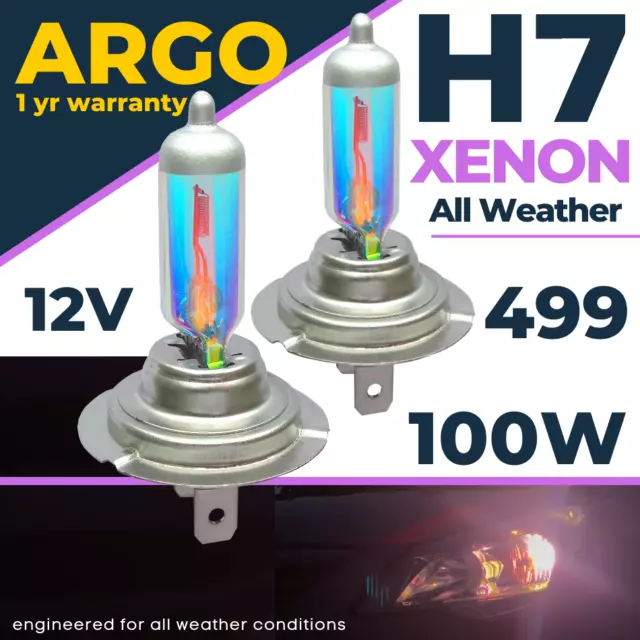 H7 100w Xenon Headlight Bulbs Rainbow White Lamp Light Effect Hid 12v Bulb 499