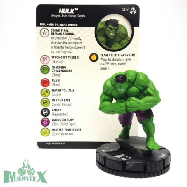 Heroclix Avengers War of the Realms set Hulk #009 Common figure w/card!