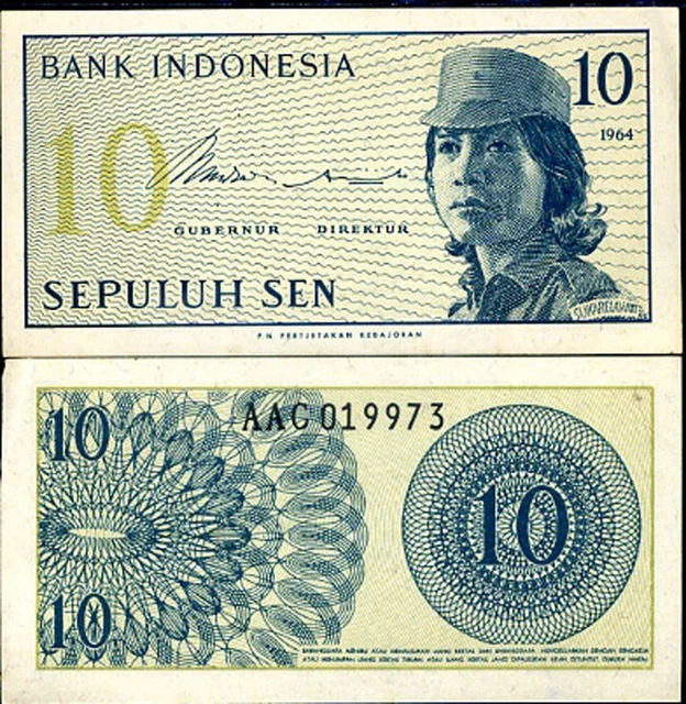 Indonesia 10 Sen 1964 P 92 UNC